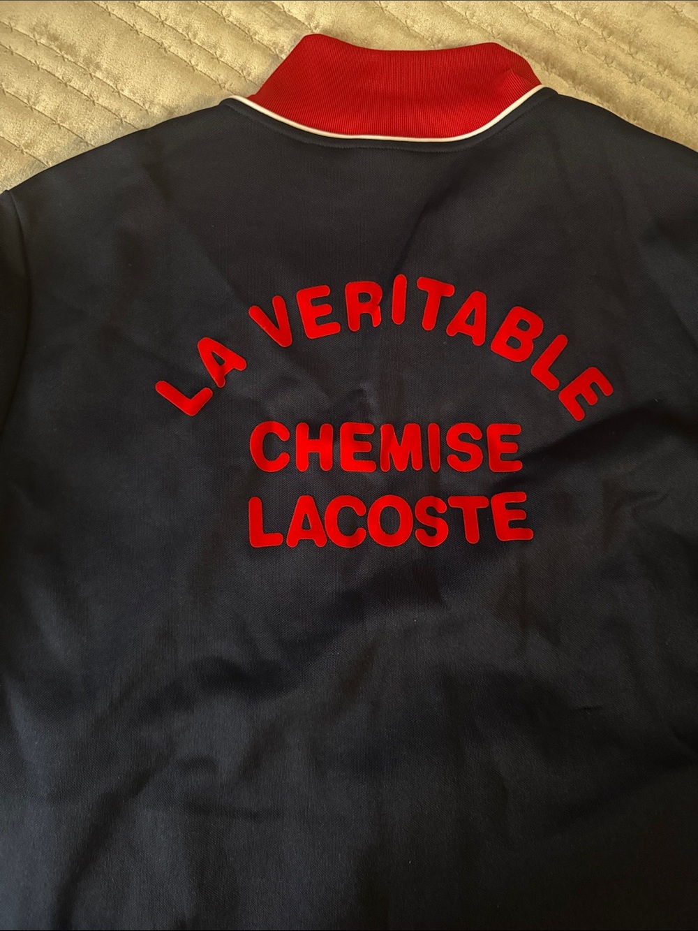 Lacoste Navy Jacket with Red Trim and Embroidered Logo - Picture 6 of 6